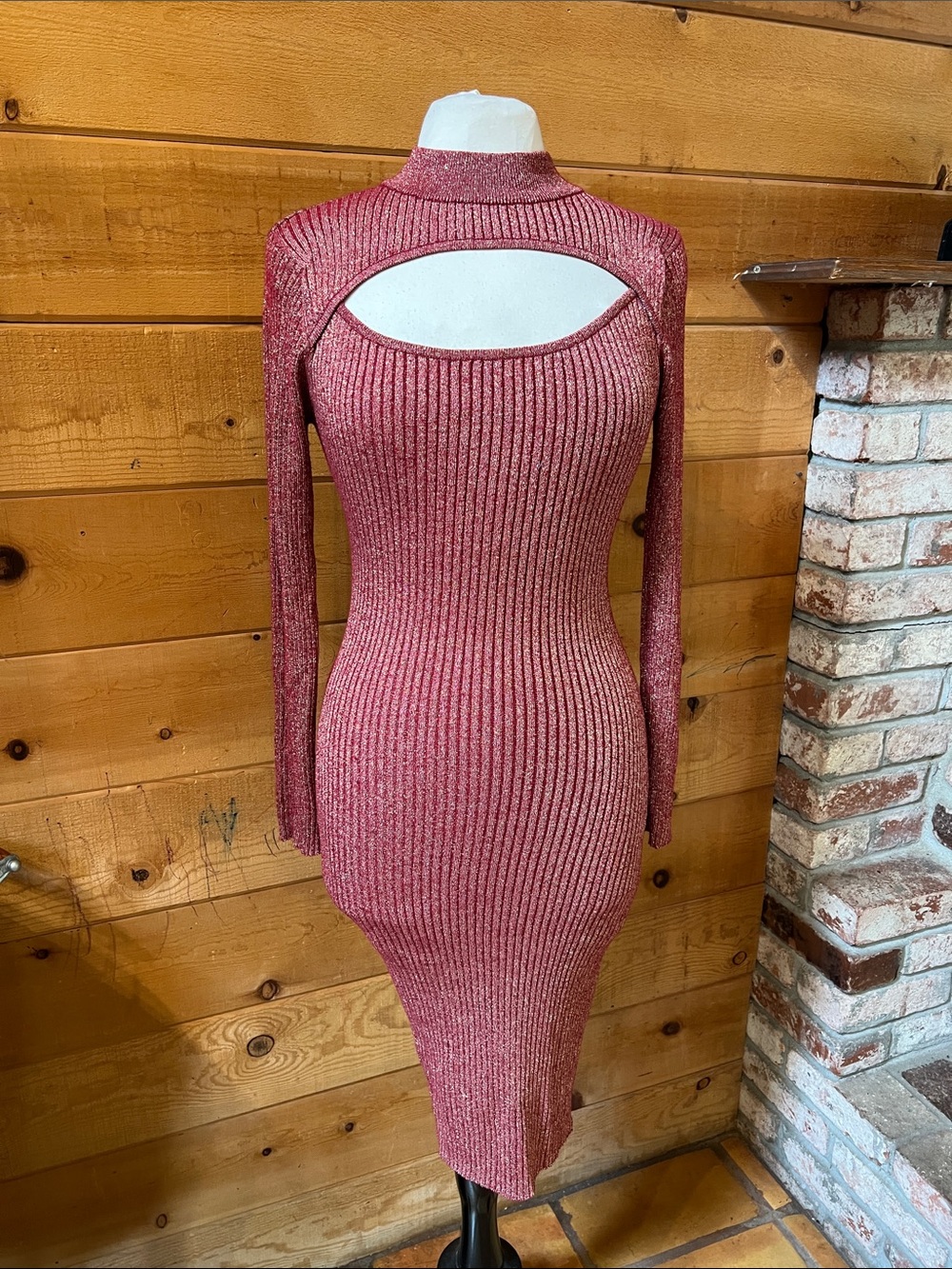 Say What long sleeve ribbed dress